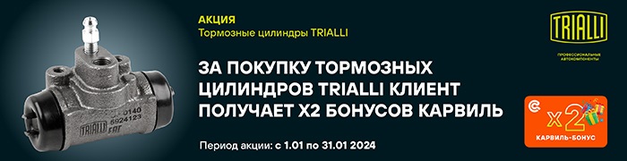 Trialli Акция Тормозные цилиндрыБонусы Январь 2024 700х180