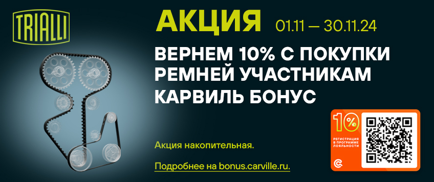 Акция TRIALLI. Вернем 10% с покупки ремней участникам Карвиль Бонус