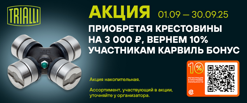 Акция TRIALLI. Вернем 10% участникам Карвиль Бонус 