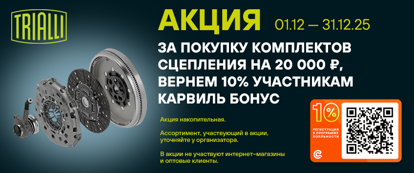 Акция TRIALLI. Вернем 10% участникам Карвиль Бонус