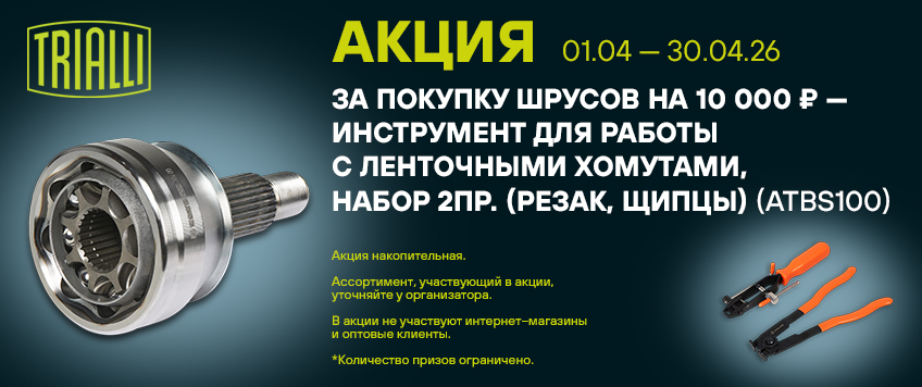 Акция TRIALLI. Инструмент для работы с ленточными хомутами в подарок