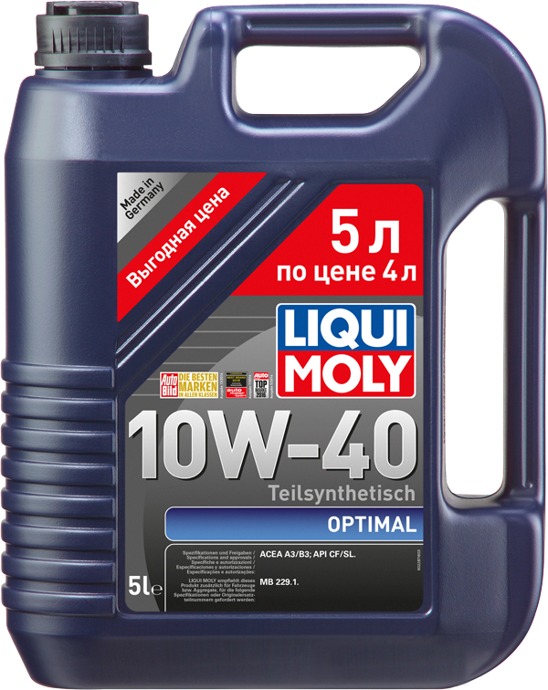 Акция LIQUI MOLY 5 л по цене 4 л моторное масло 2288 Optimal 10W40 B3