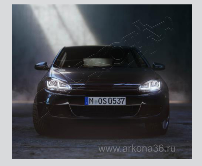 Блок-фара LEDriving XENARC black – Black – для VW Golf 6 с кузовом черного цвета после установки