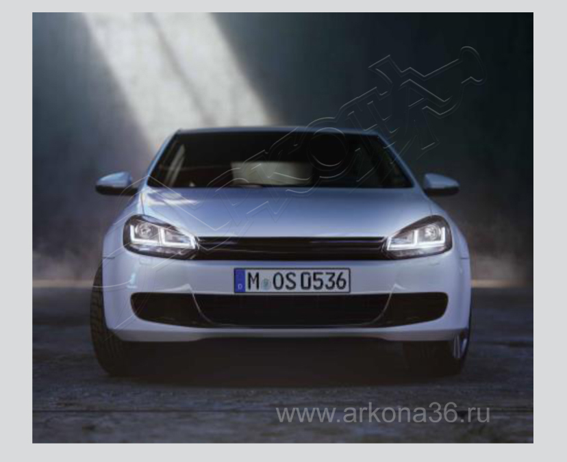 Блок-фара LEDriving XENARC в корпусе Chrome – с «хромированным» покрытием для автомобилей белого цвета VW Golf  6 после установки