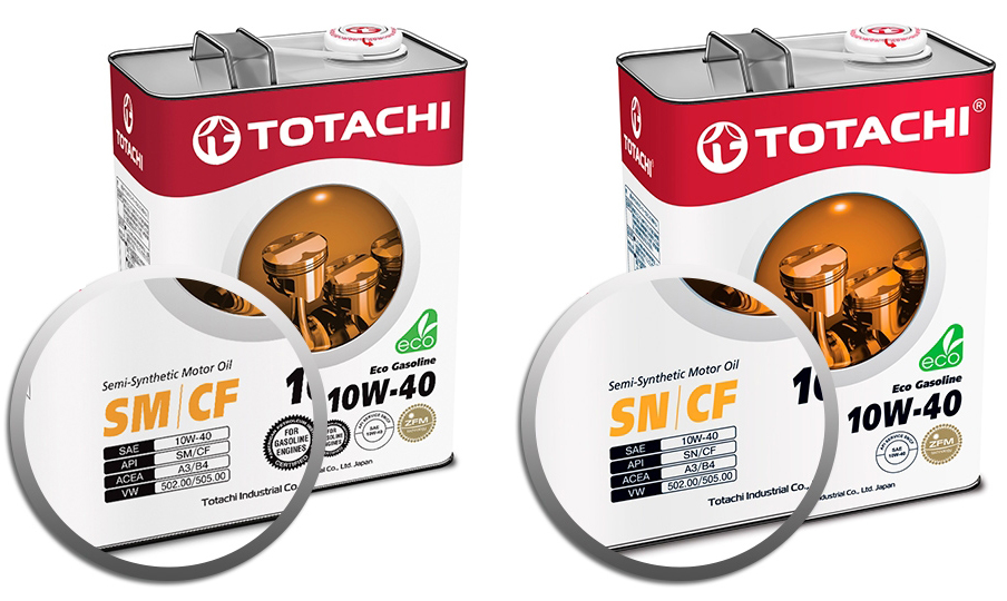 замена моторного масла Totachi Eco Gasoline 10W40 с SM/CF 4562374690394 на SN/CF 4562374690394 полусинтетика с артикулом 4589904934919 купить оптом